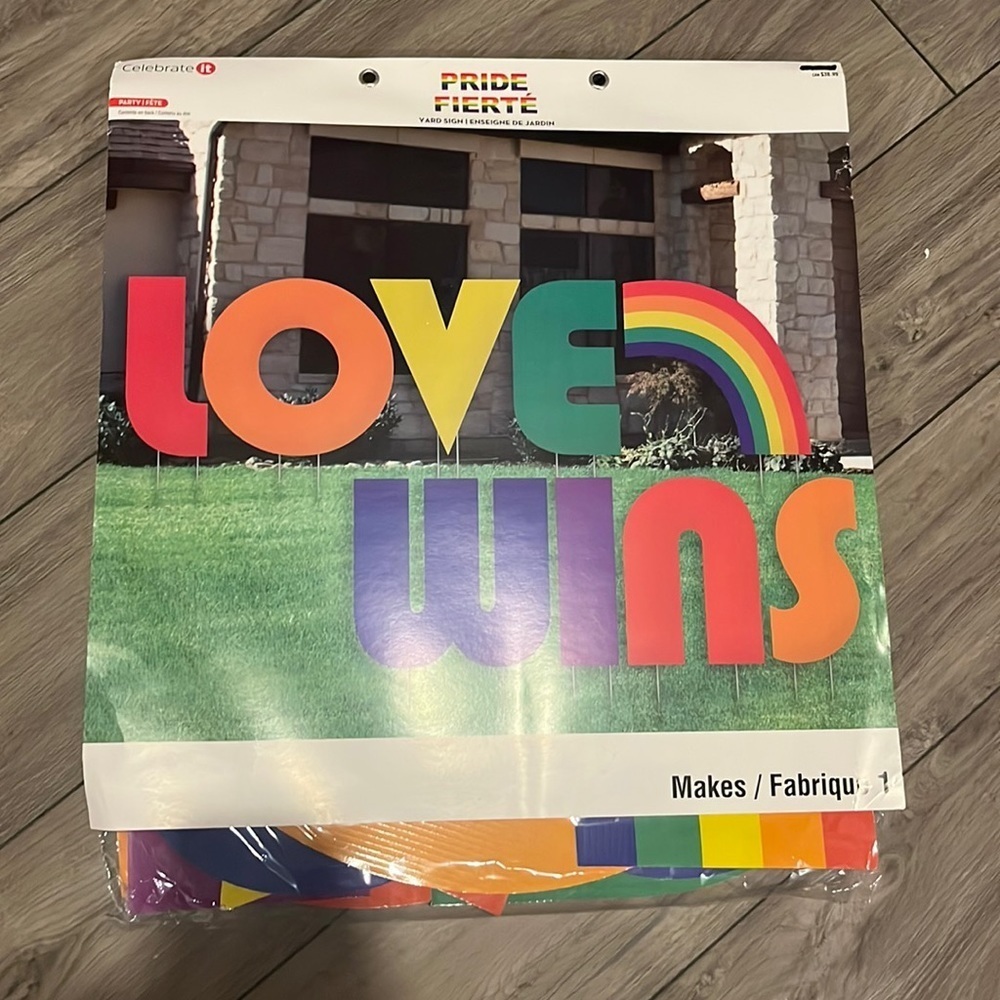 New never opened Love Wins Pride Yard sign